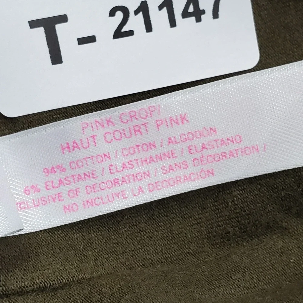 Victoria's Secret PINK Women Sports Bra Medium Olive Crop Wireless